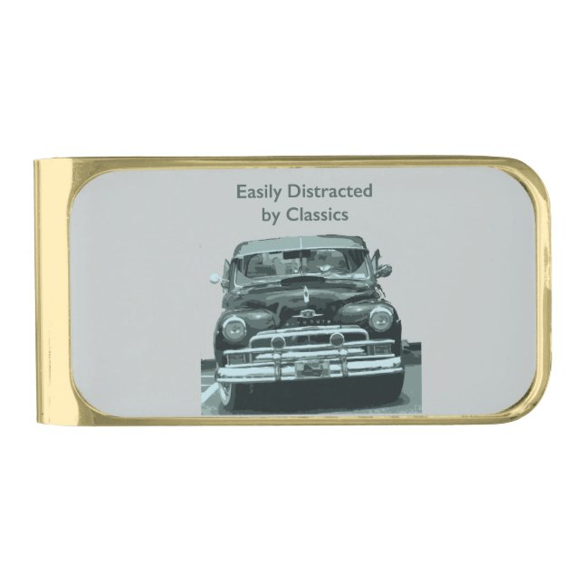 Easily Distracted by Classics Gold Finish Money Clip (Front)
