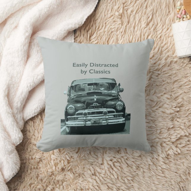 Easily Distracted by Classics Throw Pillow (Blanket)