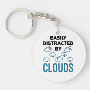 Easily Distracted by Cloud Meteorology Weather Keychain