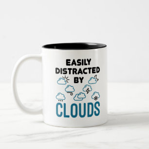 Easily Distracted by Cloud Meteorology Weather Two-Tone Coffee Mug