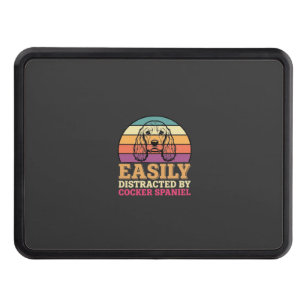 Easily Distracted By Cocker Spaniel Retro Dog Hitch Cover