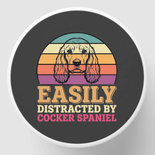Easily Distracted By Cocker Spaniel Retro Dog Mini Candle Favors