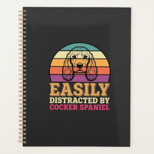 Easily Distracted By Cocker Spaniel Retro Dog Planner