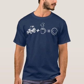Easily Distracted By Coffee And Tractors Farmer Fa T-Shirt