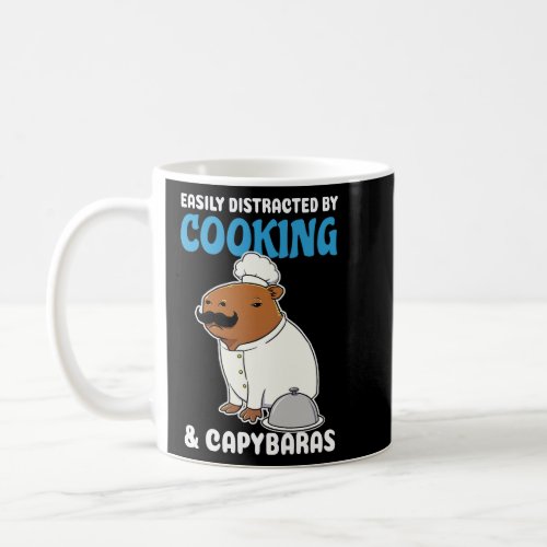 Easily Distracted by Cooking and Capybaras toon  Coffee Mug