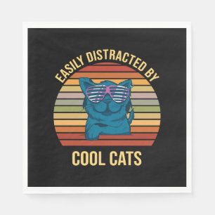 Easily Distracted By Cool Cats Napkins