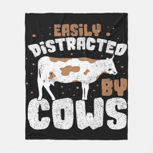 Easily Distracted By Cows Cow lover blanket gift
