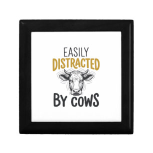 Easily Distracted By Cows Funny Cow Lover Shirt_1 Gift Box