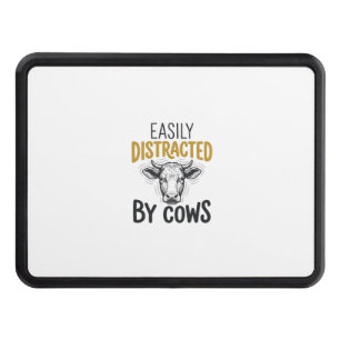Easily Distracted By Cows Funny Cow Lover Shirt_1 Hitch Cover