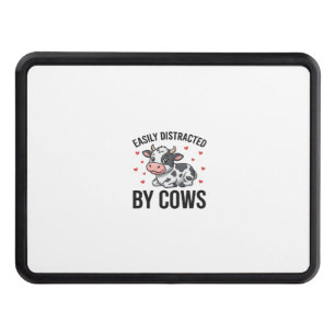 Easily Distracted by Cows Vintage Cow Graphic_1 Hitch Cover