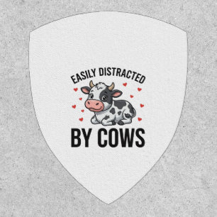 Easily Distracted by Cows Vintage Cow Graphic_1 Patch