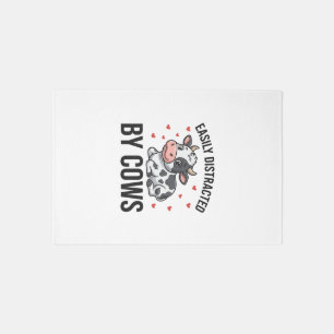 Easily Distracted by Cows Vintage Cow Graphic_1 Rug