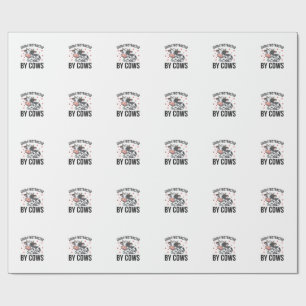 Easily Distracted by Cows Vintage Cow Graphic_1 Wrapping Paper