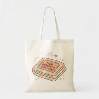 Easily Distracted By Cozy Games Canvas Tote Bag