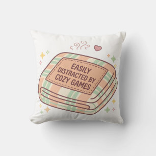 Easily Distracted By Cozy Games Pastel Pillow