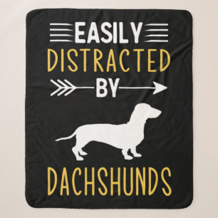 Easily Distracted By Dachshunds Sherpa Blanket