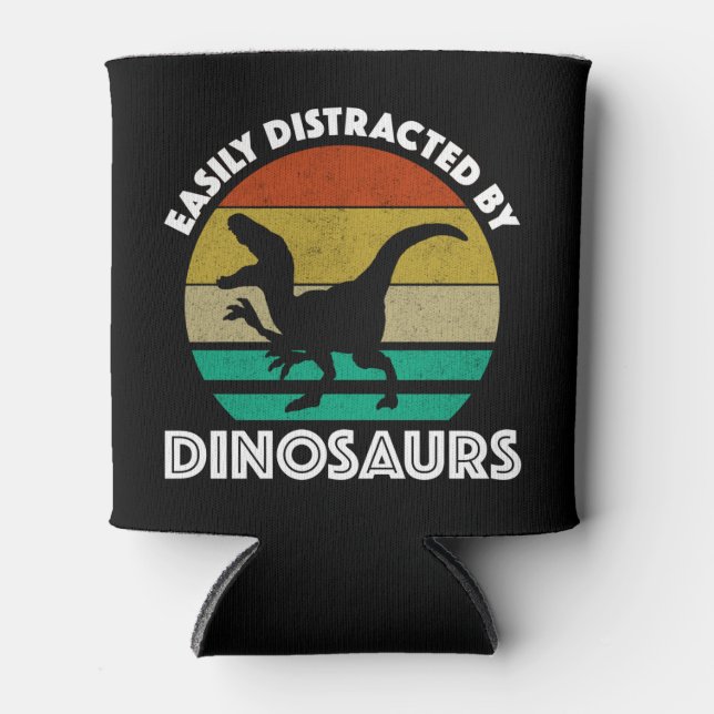 Easily Distracted By Dinosaurs Can Cooler (Front)