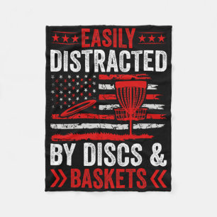 Easily Distracted By Discs And Skets Fleece Blanket