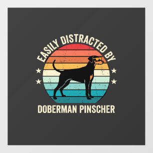 Easily Distracted by Doberman Pinscher Retro Sunse Floor Decals