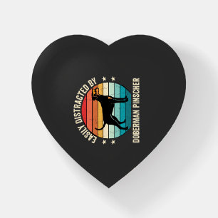 Easily Distracted by Doberman Pinscher Retro Sunse Paperweight