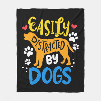 Easily distracted by dog fleece blanket