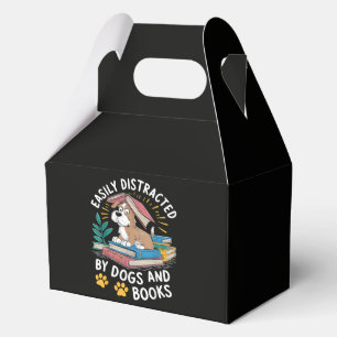 Easily Distracted by Dogs and Books Funny Pets Favor Boxes