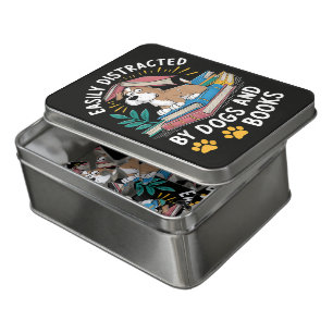 Easily Distracted by Dogs and Books Funny Pets Jigsaw Puzzle