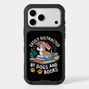 Easily Distracted by Dogs and Books Funny Pets iPhone 17 Pro Max Case