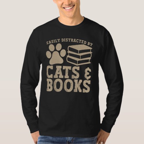 Easily Distracted by Dogs and Books Librarian Pupp T_Shirt