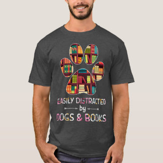 Easily Distracted By Dogs And Books vintage T-Shirt
