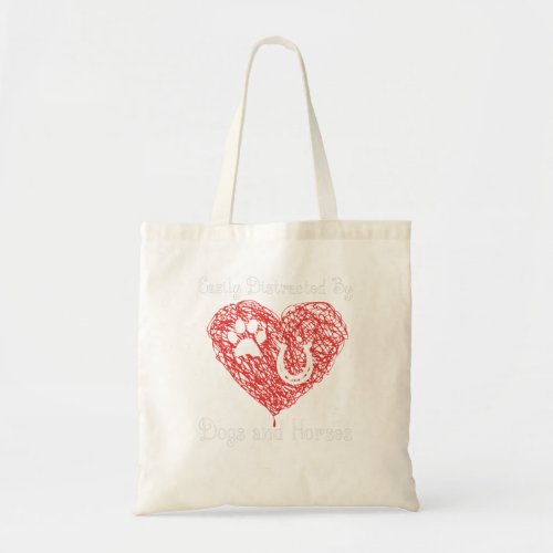 Easily Distracted By Dogs And Horses Lovers  Tote Bag