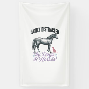 Easily Distracted by Dogs and Horses Shirt Design_ Banner