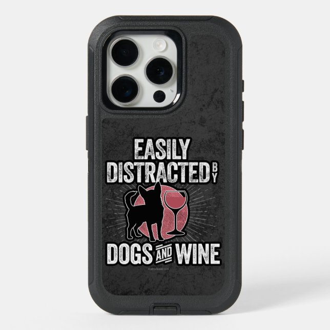 Easily Distracted by Dogs and Wine OtterBox iPhone (Back)