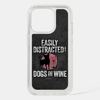 Easily Distracted By Dogs And Wine Speck Iphone Ca Iphone 15 Pro Case by eBrushDesign at Zazzle