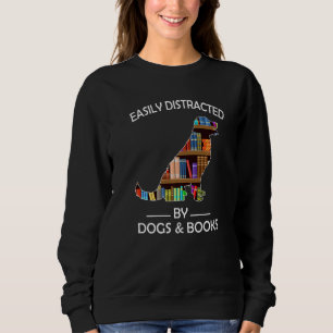 Easily Distracted By Dogs & Books Funny Golden Ret Sweatshirt