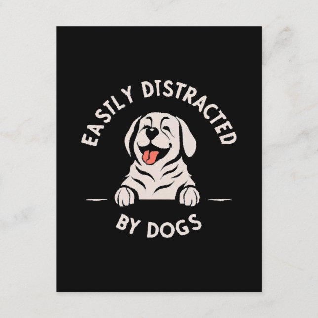 Easily distracted by dogs enclosure card (Front)
