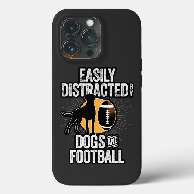 Easily Distracted by Dogs & Football Case-Mate iPh iPhone Case (Back)