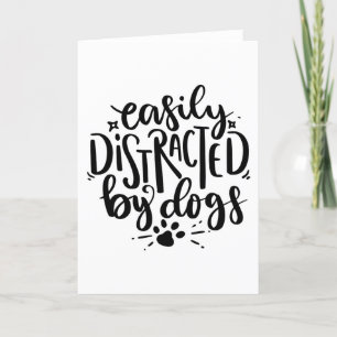 Easily Distracted By Dogs Letterpress Thank You Card