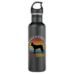 Easily Distracted By Dogs Stainless Steel Water Bottle