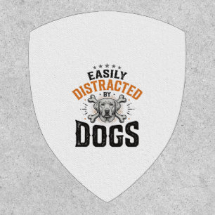 Easily Distracted By Dogs Vintage Dog Lover Design Patch