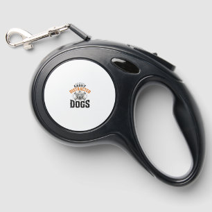 Easily Distracted By Dogs Vintage Dog Lover Design Retractable Pet Leash