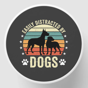 Easily Distracted by Dogs Vintage Retro Sunset Mini Candle Favors