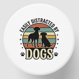 Easily Distracted by Dogs Vintage Silhouette Desig Mini Candle Favors
