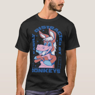 Easily Distracted By Donkeys Donkey Mini Horse T-Shirt