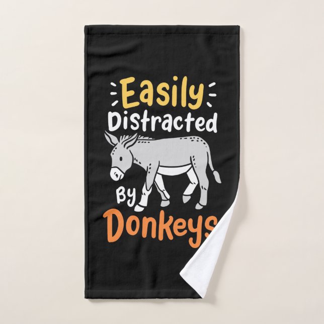 Easily Distracted By Donkeys Hand Towel (Hand Towel)