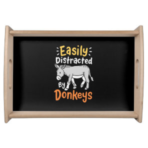 Easily Distracted By Donkeys Serving Tray