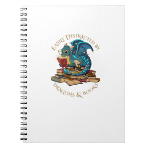 Easily Distracted By Dragons And Books Gift Nerd D