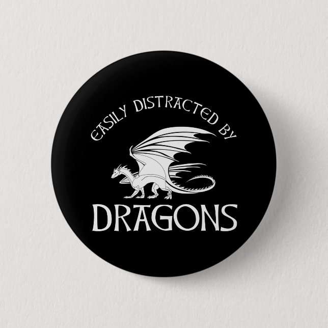 Easily Distracted By Dragons Button (Front)