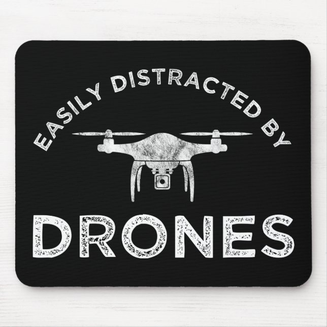 Easily Distracted By Drones Mouse Pad (Front)