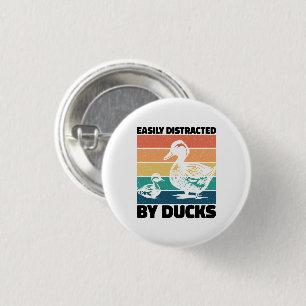 Easily Distracted By Ducks Lover Cool Farming Love Button